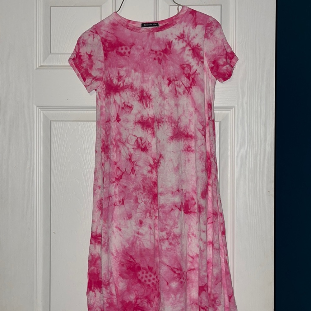 Sweet Claire pink Tie Dye girls dress